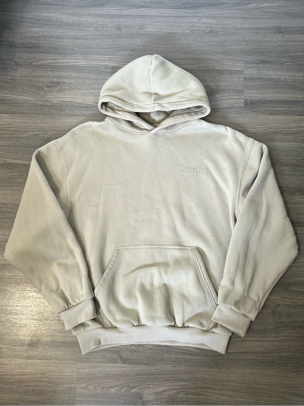 Comfrt Beige Stone Coloured Oversized Heavyweight Hoodie